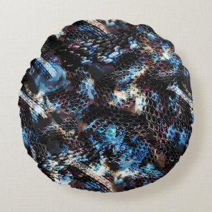 Snake skin round pillow