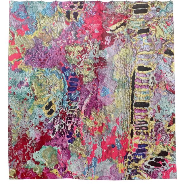 Snake Skin Shower Curtain Bold Vibrant Colourful (Front)