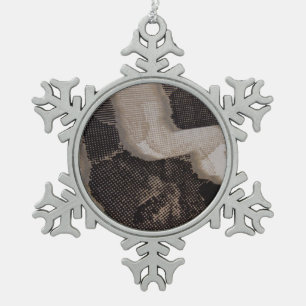 SNAKE SKIN SNOWFLAKE PEWTER CHRISTMAS ORNAMENT