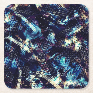 Snake skin square paper coaster
