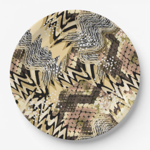 Snake skin, tiger . paper plate