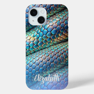 Snake skin violet and blue ombre design  iPhone 15 case