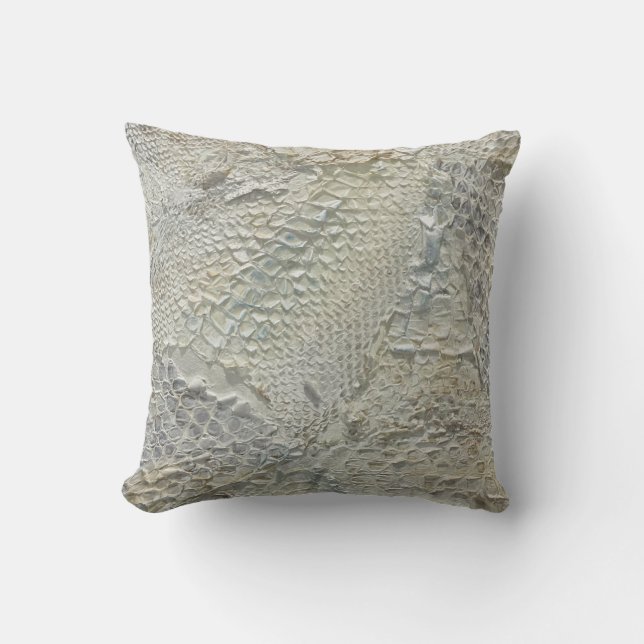 Snake Skin White Pillow  (Front)