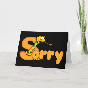 Snake Sorry Card With Large Sorry Word