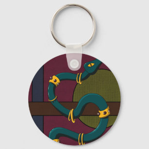 Snake Square Sticker Keychain
