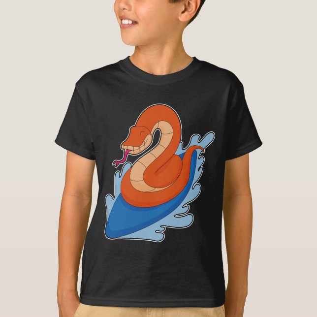 Snake Surfer Surfboard T-Shirt (Front)