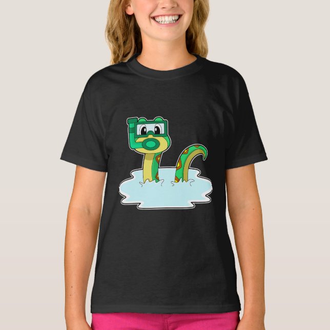 Snake Swimming Swimming goggles T-Shirt (Front)