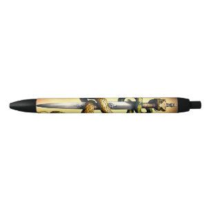 Snake sword black ink pen