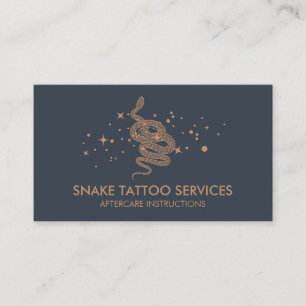 Snake Tattoo Aftercare Instructions Business Card