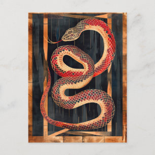 Snake Totem – Transformative Deco Symbol Postcard