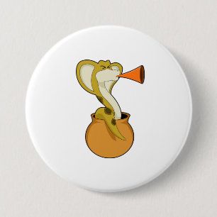 Snake Trumpet Music 3 Inch Round Button