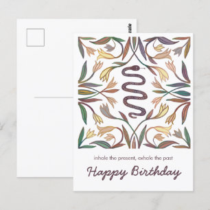 Snake Vines Inspirational Magical Happy Birthday  Postcard