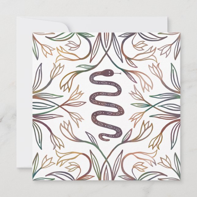 Snake Vines Mystical Magical Boho Blank Card (Front)