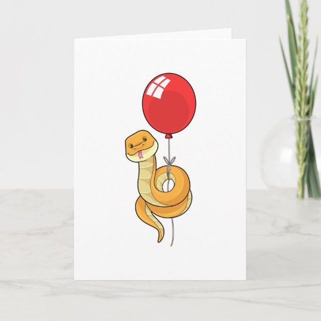 Snake with Balloon Card (Front)
