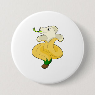 Snake with Banana 3 Inch Round Button