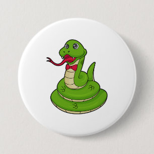Snake with Bow tie 3 Inch Round Button