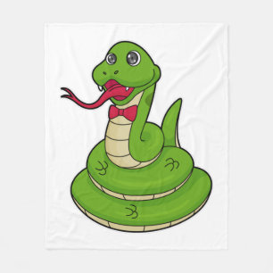 Snake with Bow tie Fleece Blanket