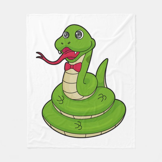Snake with Bow tie Fleece Blanket (Front)