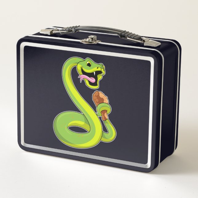Snake with Chicken Metal Lunch Box (Front)