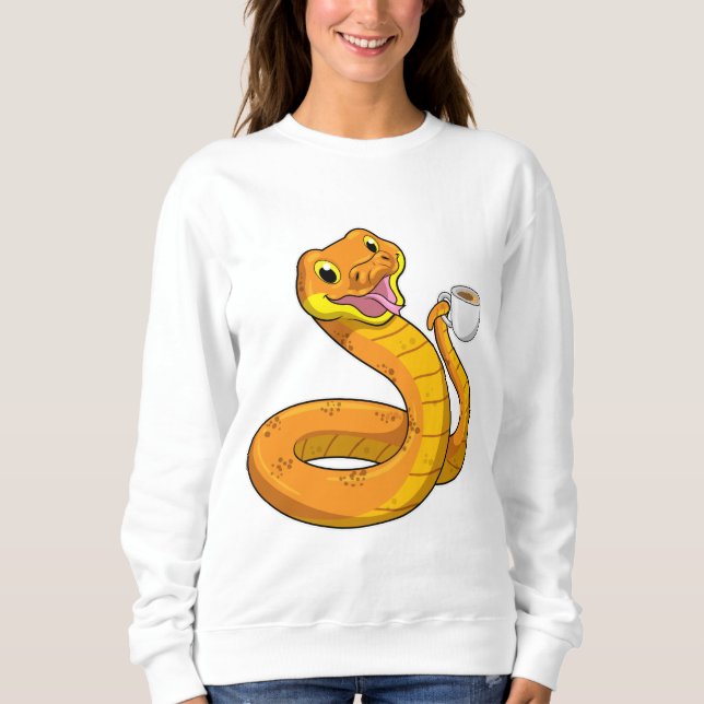 Snake with Cup of Coffee Sweatshirt (Front)