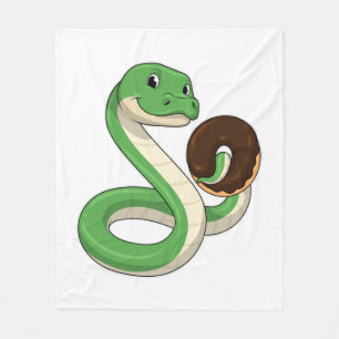 Snake with Donut Fleece Blanket
