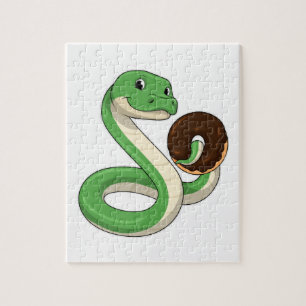 Snake with Donut Jigsaw Puzzle