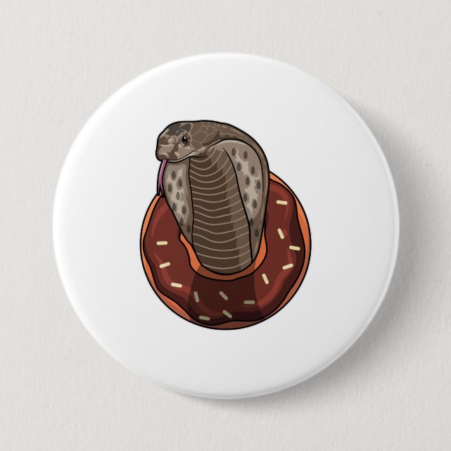 Snake with Doughnut 3 Inch Round Button (Front)