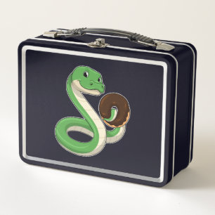 Snake with Doughnut Metal Lunch Box