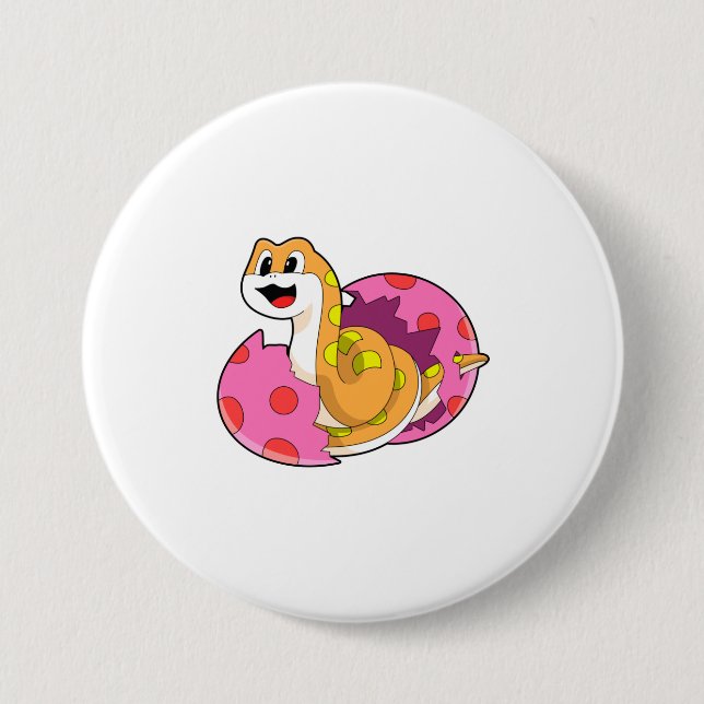Snake with Egg 3 Inch Round Button (Front)