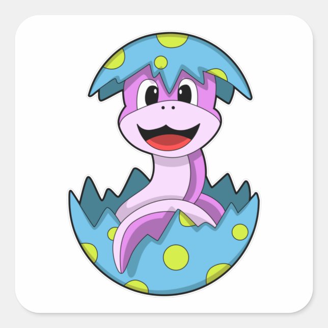 Snake with Egg shell Square Sticker (Front)
