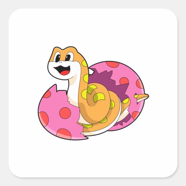 Snake with Egg Square Sticker (Front)