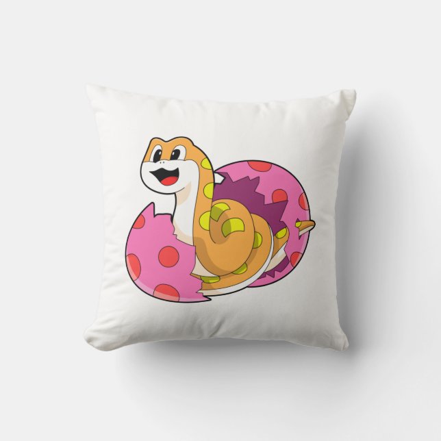 Snake with Egg Throw Pillow (Front)