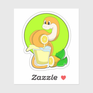 Snake with Glass of Lemon juice