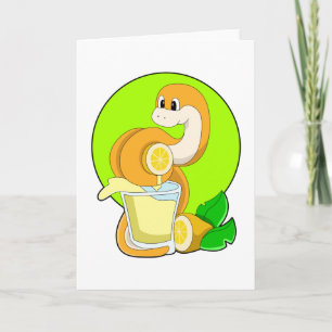 Snake with Glass of Lemon juice Card