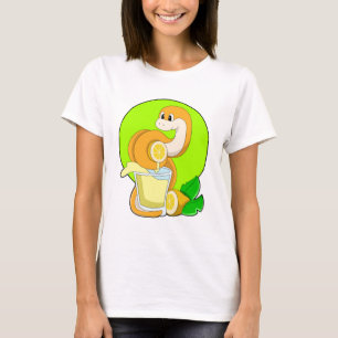 Snake with Glass of Lemon juice T-Shirt