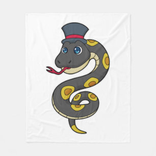 Snake with Hat Fleece Blanket