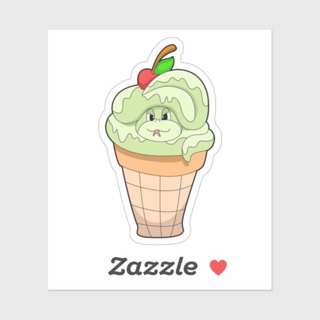 Snake with Ice cream cone & Cherry (Sheet)