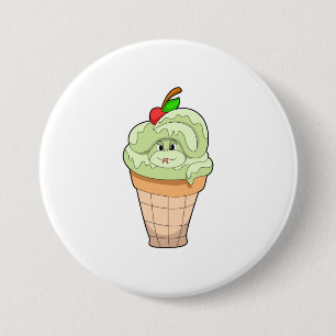 Snake with Ice cream cone & Cherry 3 Inch Round Button