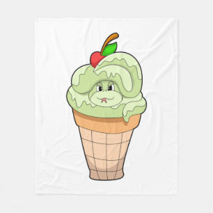 Snake with Ice cream cone & Cherry Fleece Blanket