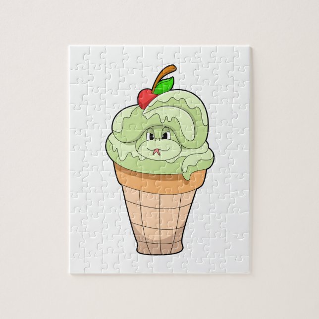 Snake with Ice cream cone & Cherry Jigsaw Puzzle (Vertical)
