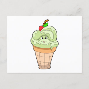 Snake with Ice cream cone & Cherry Postcard