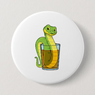 Snake with Juice 3 Inch Round Button