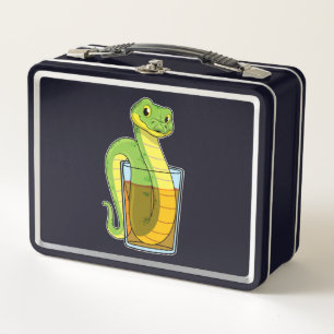 Snake with Juice Metal Lunch Box