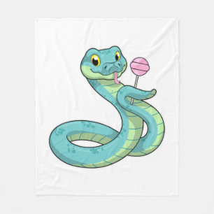 Snake with Lollipop Fleece Blanket