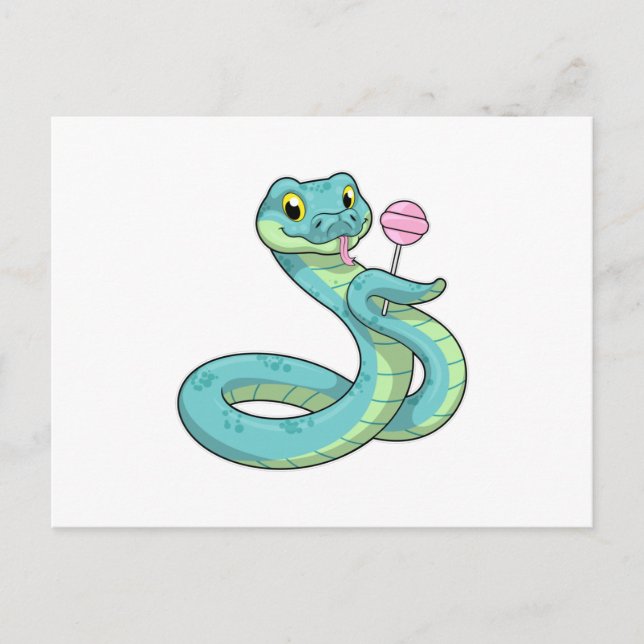 Snake with Lollipop Postcard (Front)
