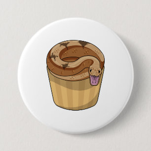 Snake with Muffin 3 Inch Round Button