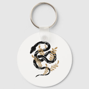 Snake with plants keychain