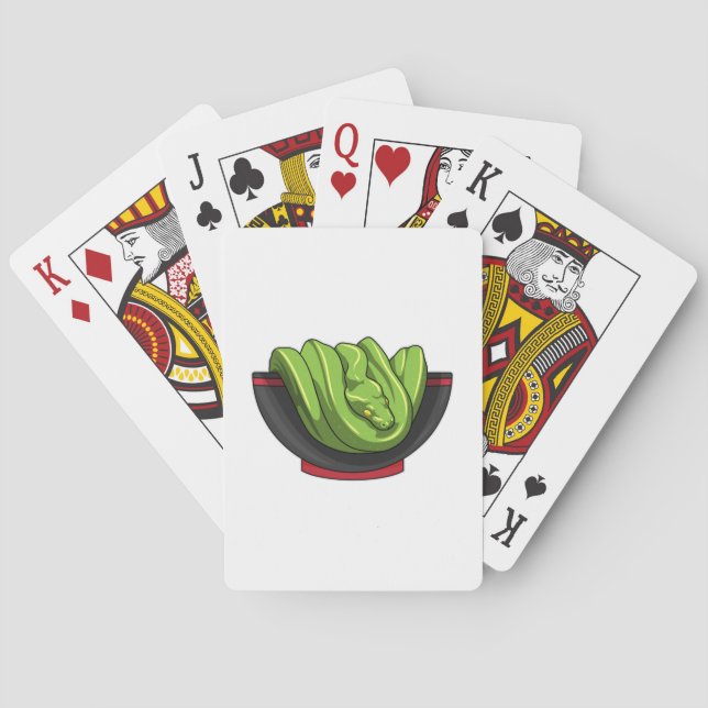 Snake with Ramen Bowl Playing Cards (Back)