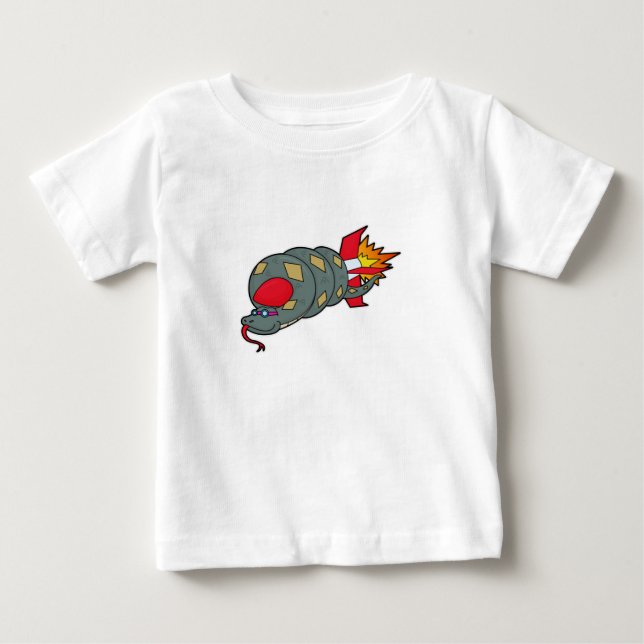 Snake with Rocket Baby T-Shirt (Front)