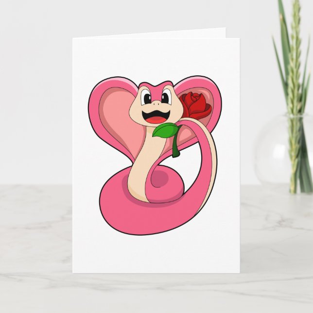 Snake with Rose Card (Front)